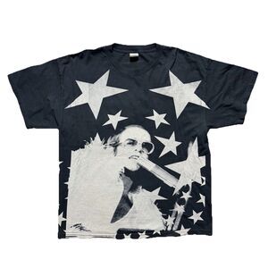Vintage 2009 Elton John Big Face All Over Print Band T-Shirt Size XL Y2K Rare